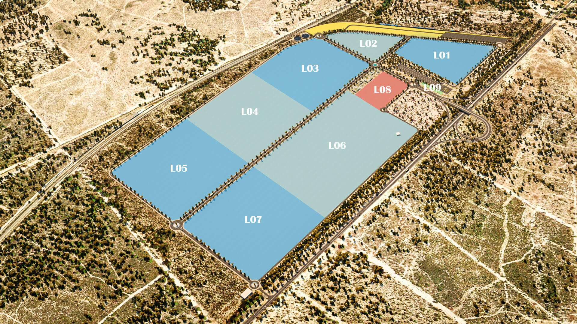 Master plan — lot layout (L01–L09)